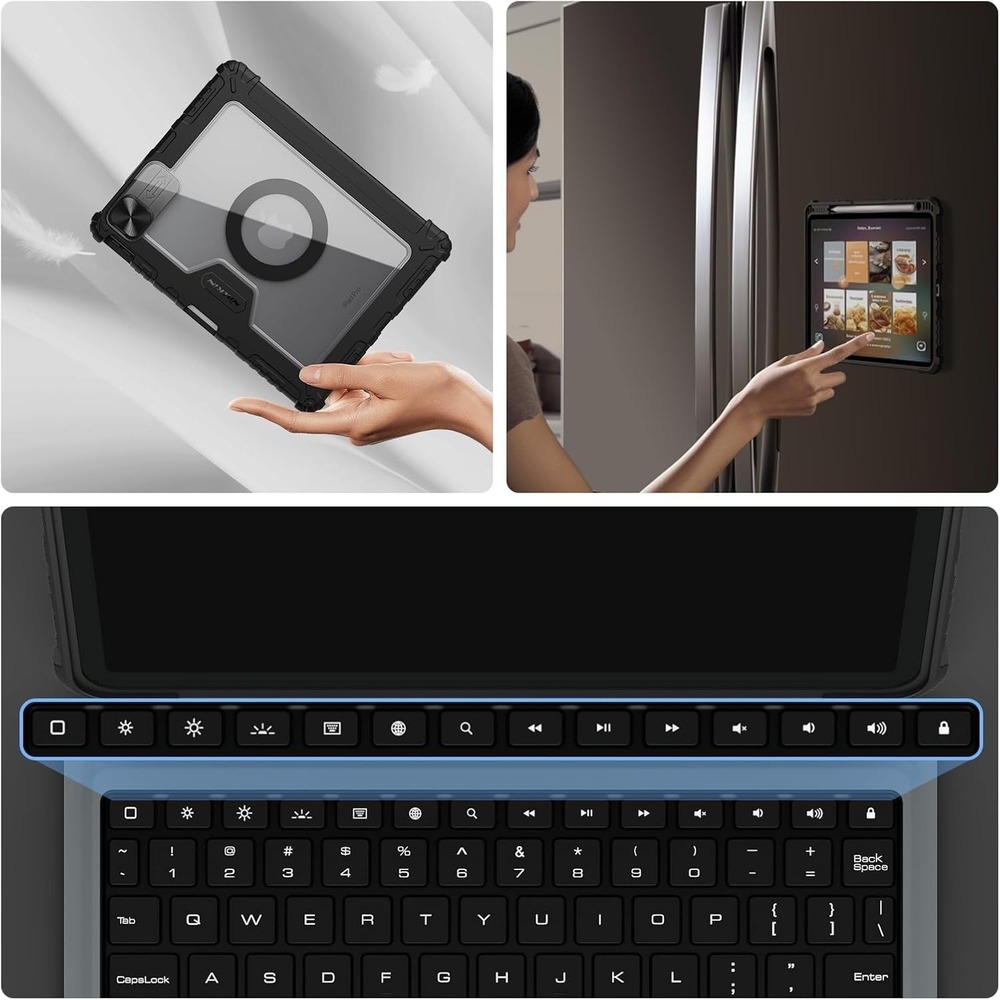 iPad Pro 11 iPad Air 5 4‎ Case with Keyboard Trackpad Backlit Nillkin Black - Picture 11 of 12